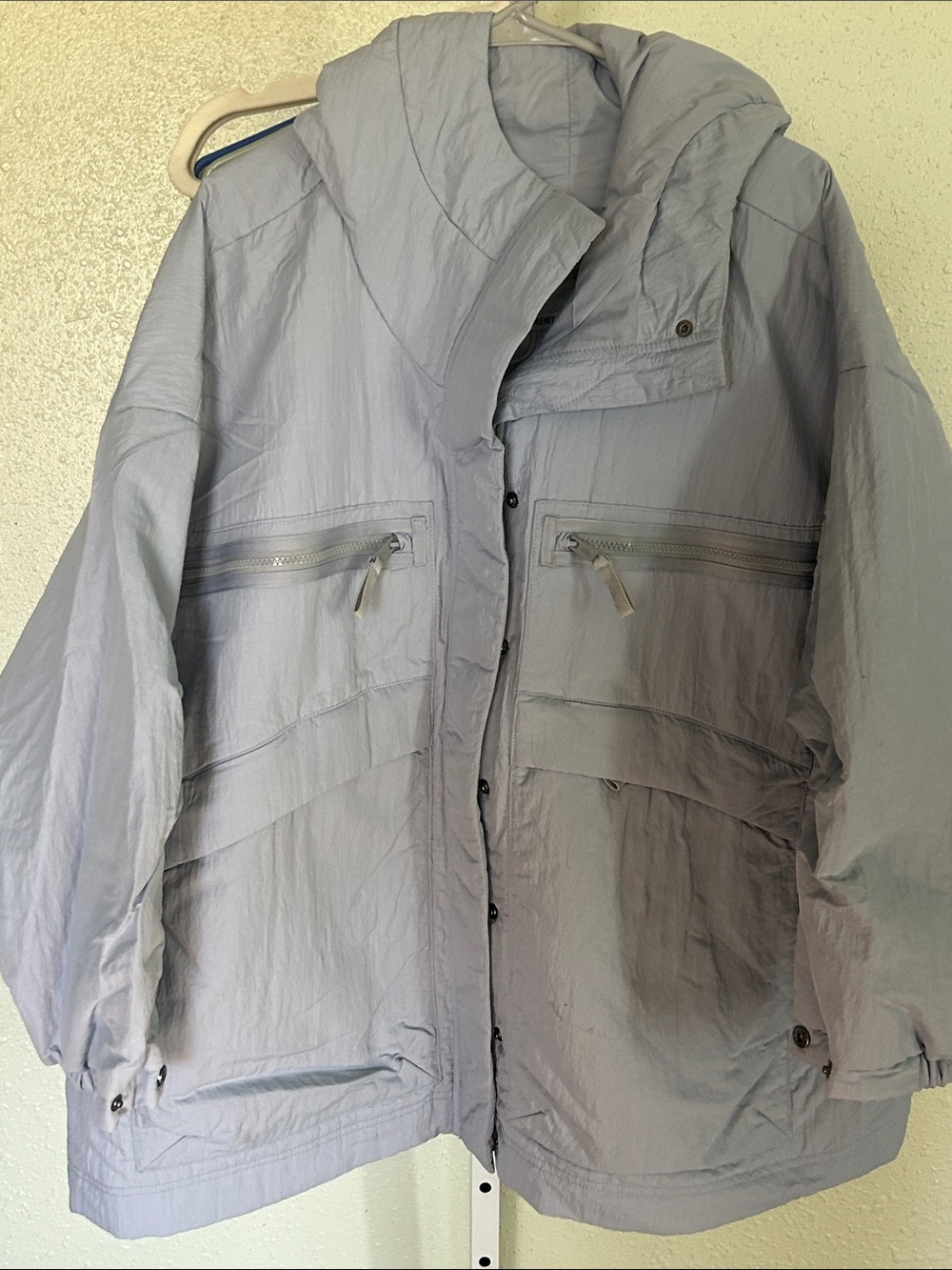 FP Movement Light Gray/Blue Hooded Women’s Jacket - Outdoor Coat